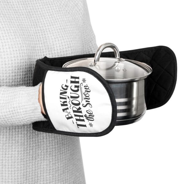 The Perfect Gift: Baking Through the Snow Quotes Oven Mitts