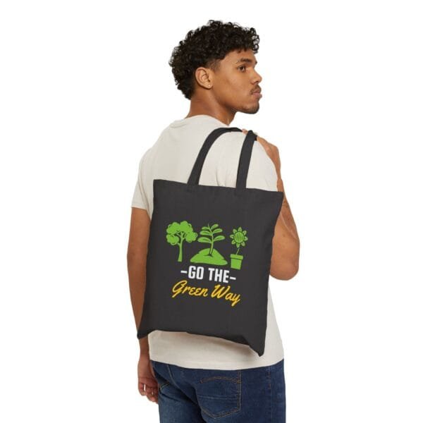 Go The Green Way Quotes - Cotton Canvas Tote Bag