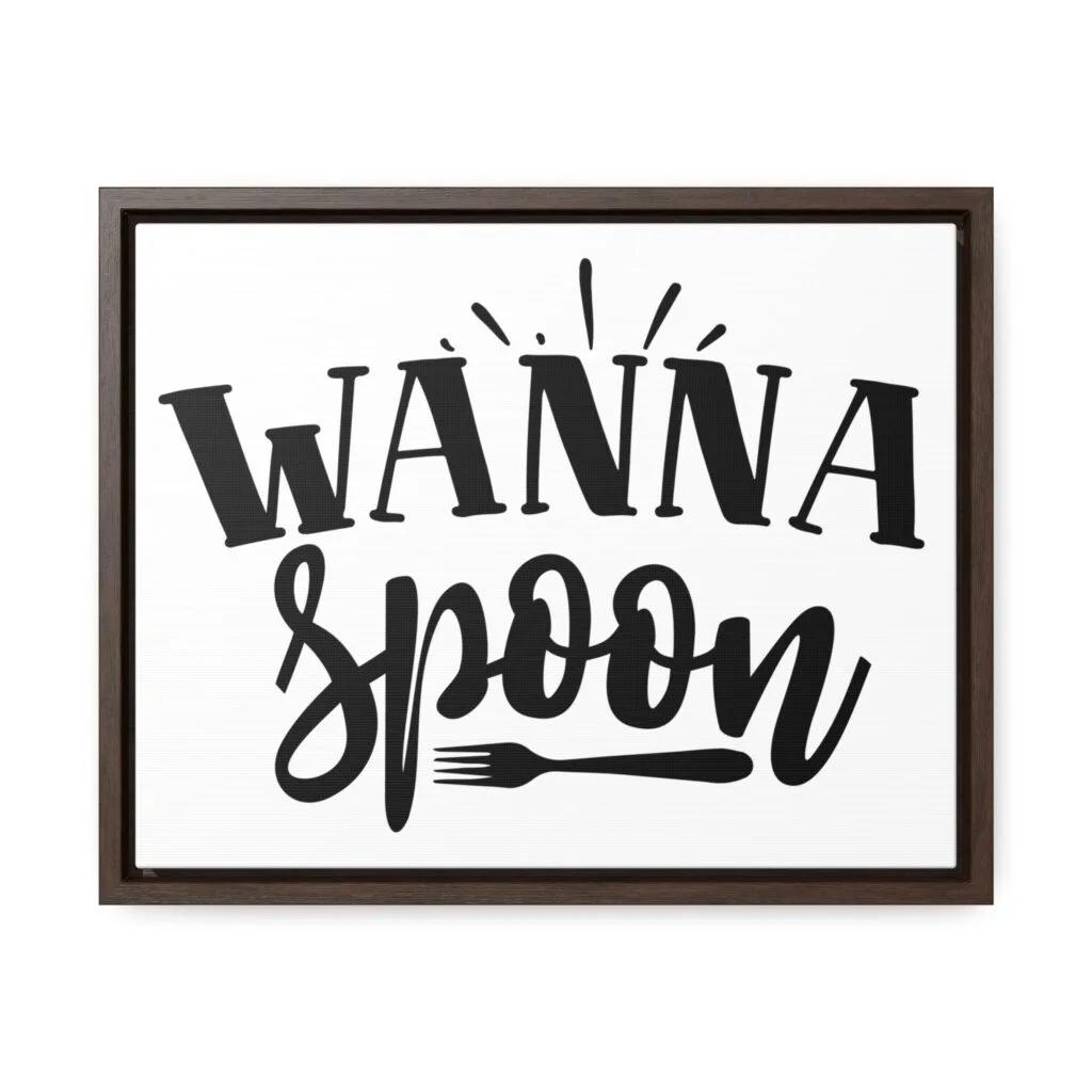 Wanna Spoon, Kitchen Quotes Wall Gallery Canvas Wraps In Horizontal Frame image Wanna Spoon, Framed Canvas Kitchen Quotes Wall Gallery Canvas Wraps In Horizontal Frame